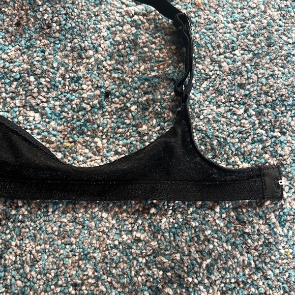 Vintage Black Sheer Lace Pearl Bow Bra - Picture 7 of 10